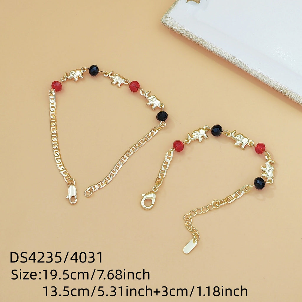 Light-luxury High-end Lucky-bead Elephant Bracelet For Women