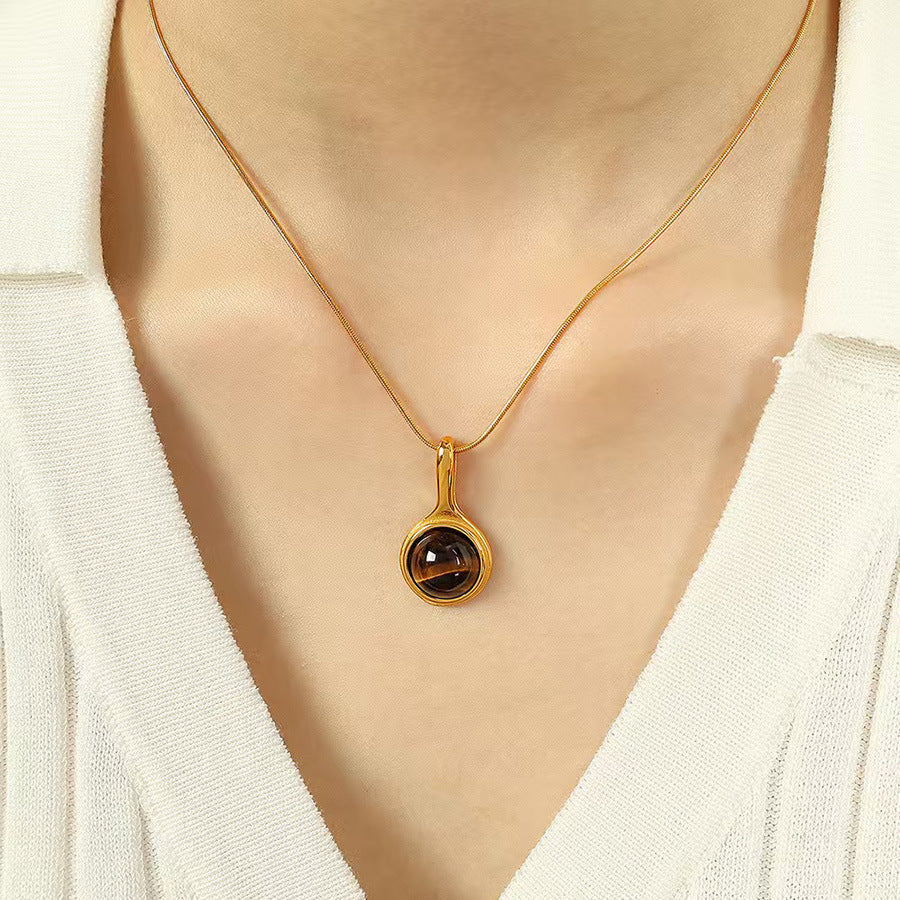 Romantic Crystal Pendant Necklace | Natural Stone & Gold-Plated Aura Jewelry | AlinKriti hz4es6-6w