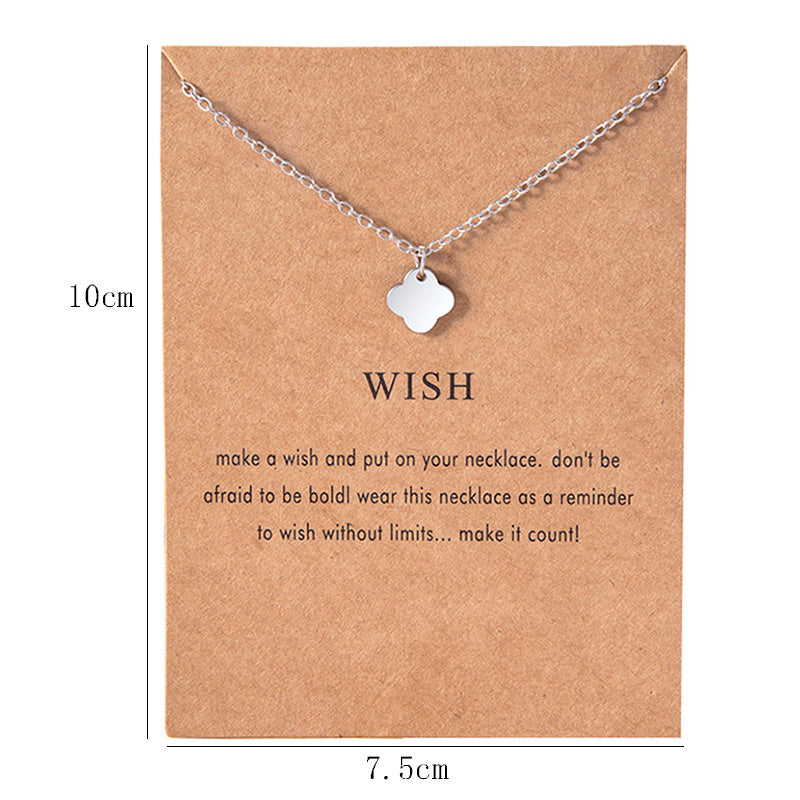 Fashion Silver Four-leaf Clover Necklace Stainless Steel Cloud Pendant Necklaces Chokers For Women Girls hz4es6-6w