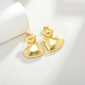 Gold plated double heart earrings for women