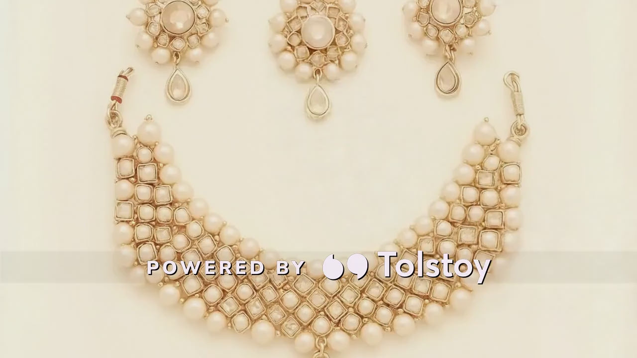 Golden Harmony Jewelry Set – Necklace, Earrings & Ring for Women | AlinKriti