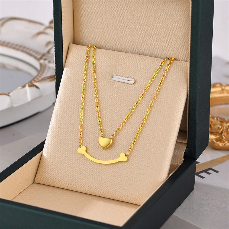 Titanium style gold chain necklace for women